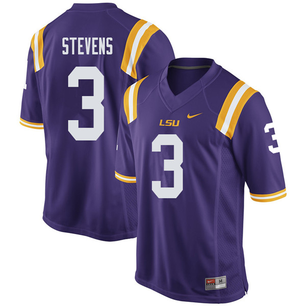 Men #3 JaCoby Stevens LSU Tigers College Football Jerseys Sale-Purple